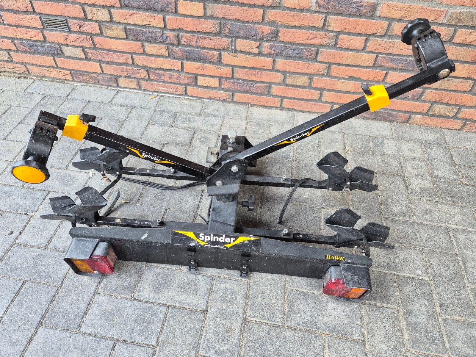 Spinder Hawk Trekhaak Fietsendrager voor 2 Fietsen, Ophalen, 2 fietsen, Gebruikt, Trekhaakdrager