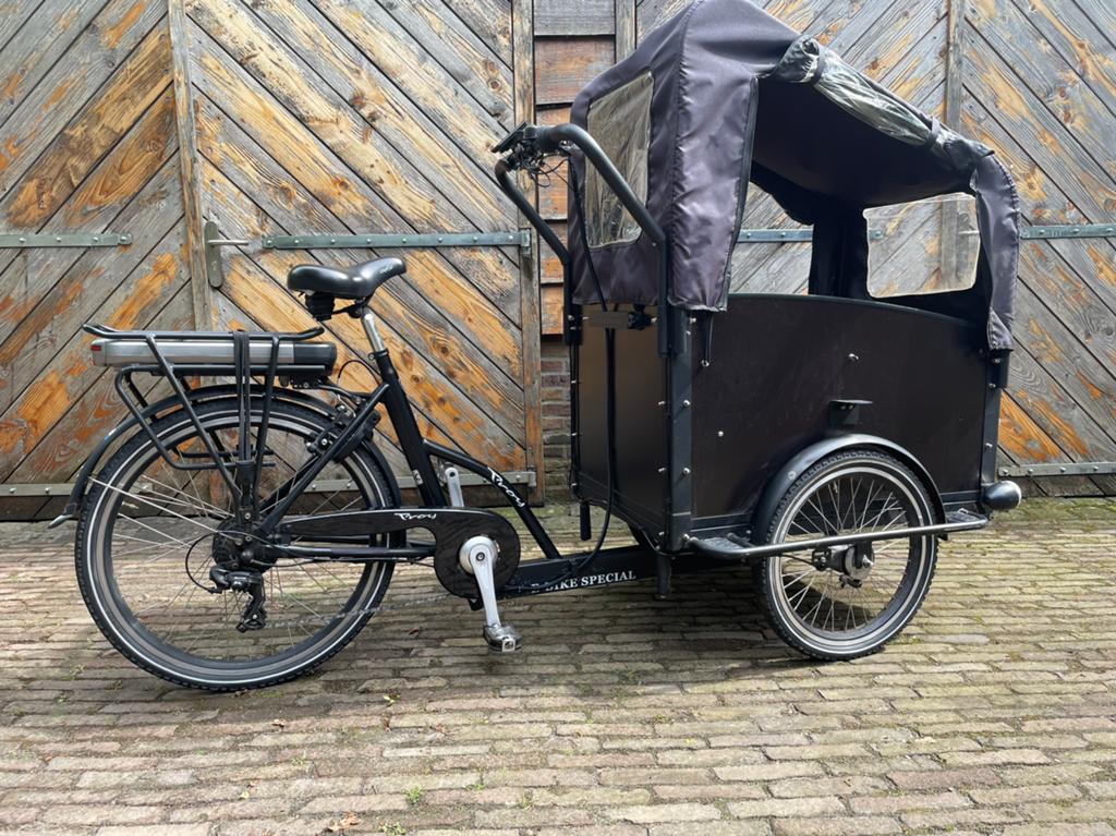 Troy bakfiets (Nette), Gebruikt, Huif, 2 kinderen, Ophalen