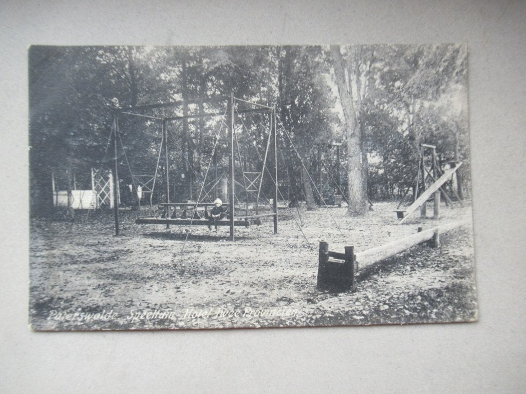 Paterswolde - Speeltuin Hotel twee provincien ca 1920, Ophalen of Verzenden, Voor 1920, Gelopen, Drenthe