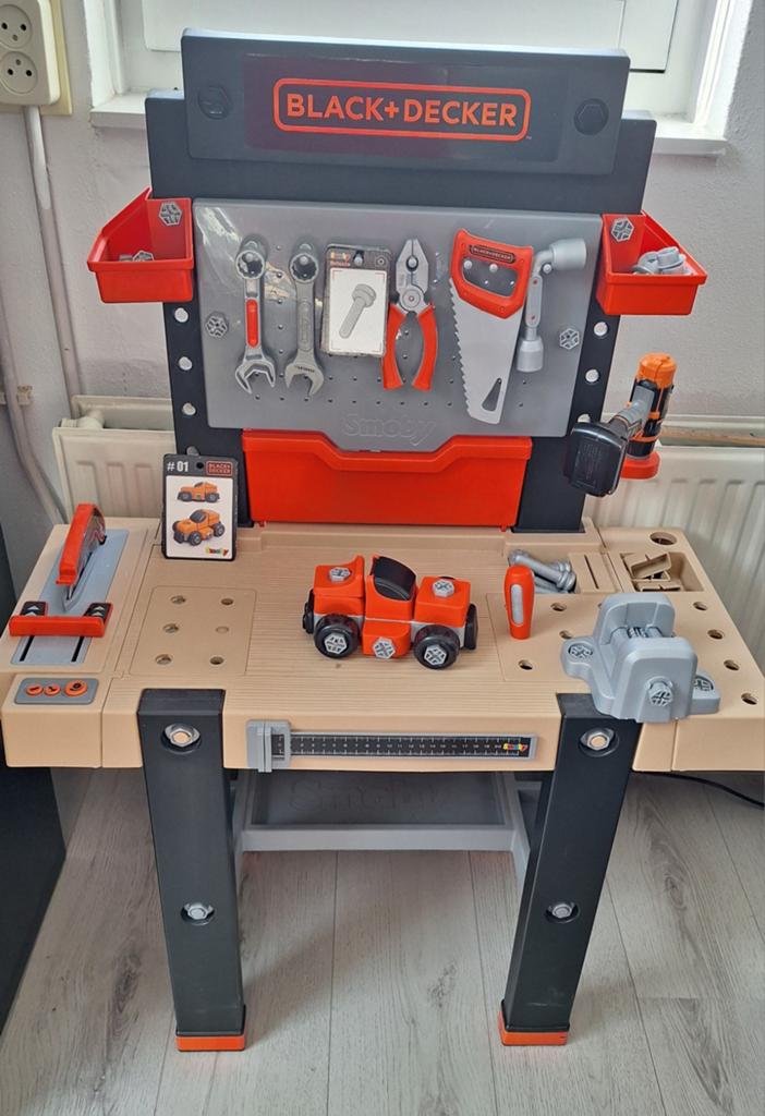 Black+Decker Smoby speelgoed werkbank., Kinderen en Baby's, Speelgoed | Overig, Ophalen, Gebruikt, Jongen of Meisje