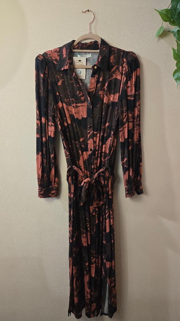 Freebird Maxi Jurk Zwart Roze Print Dames XS, Kleding | Dames, Zwart, Ophalen of Verzenden, Zo goed als nieuw, Freebird