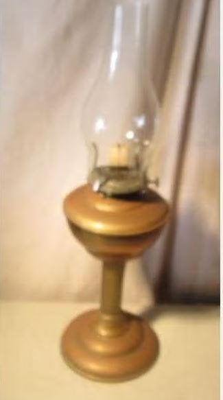 Mooi Oude Koperen Olielamp - 49cm, Ophalen of Verzenden