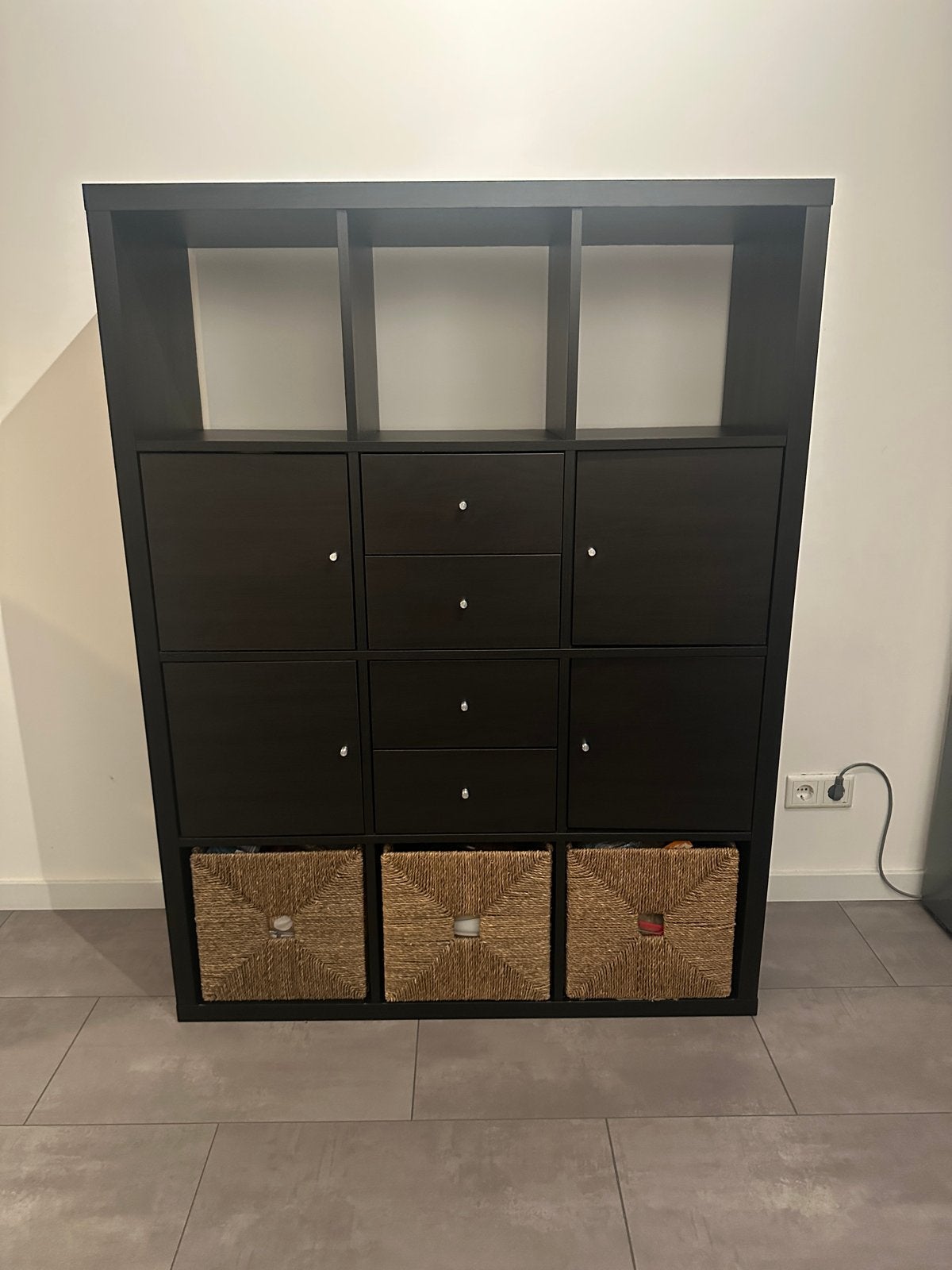 IKEA Kallax Kast met deuren, lades en manden, Huis en Inrichting, Gebruikt, 100 tot 150 cm, 100 tot 150 cm, Ophalen of Verzenden