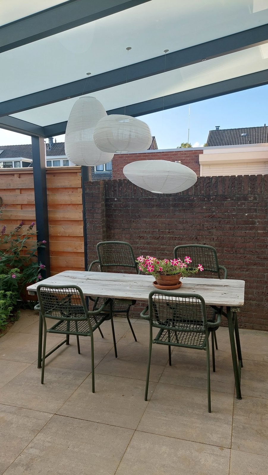 Tuinstoelen en tafel, Tuin en Terras, Tuinsets en Loungesets, Ophalen, Zo goed als nieuw, 6 zitplaatsen, Tuinset