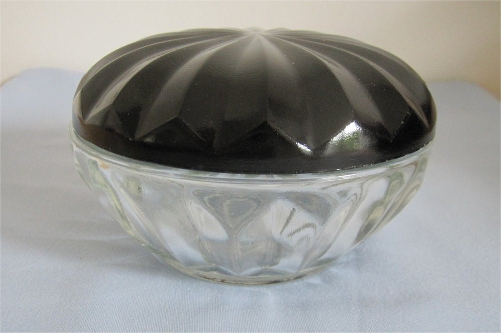 Brocant glazen doosje voor bijv. bonbons, Antiek en Kunst, Curiosa en Brocante, Ophalen of Verzenden