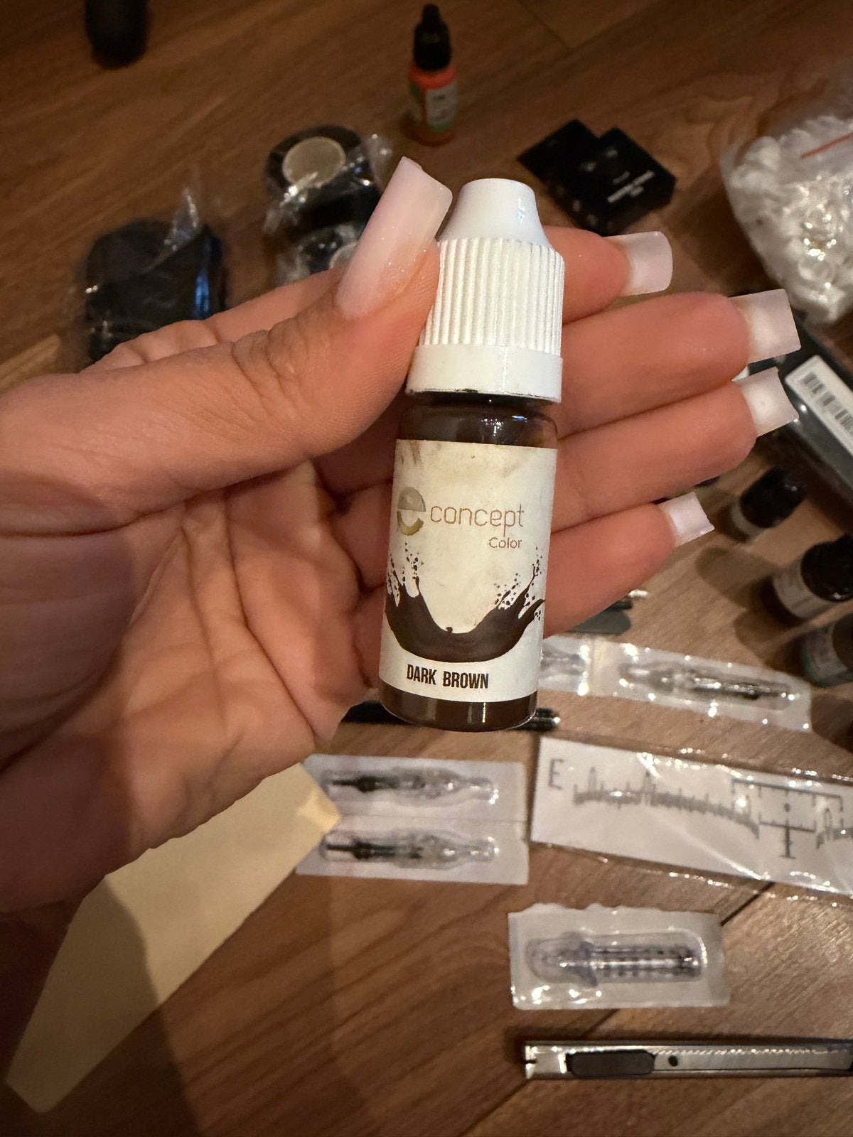 Complete Professionele PMU Kit - Poeder, Hairstrokes, Lippen, Ophalen of Verzenden, Zo goed als nieuw
