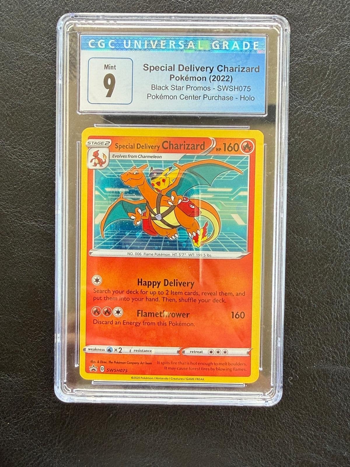 Special Delivery Charizard CGC 9 SWSH075, Ophalen, Zo goed als nieuw, Losse kaart, Foil