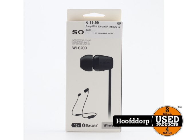 Sony WI-C200 Zwart | Nieuw in doos, Sony, Zo goed als nieuw, Support@sony.com, 1-7-1 Konan, Minato-ku
Tokyo 108-0075
Japan