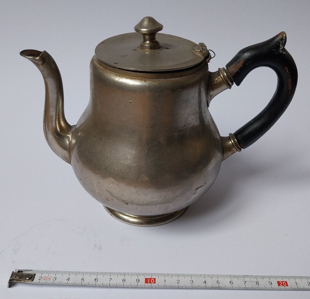Antieke Erhard theepot met houten handvat, Ophalen of Verzenden