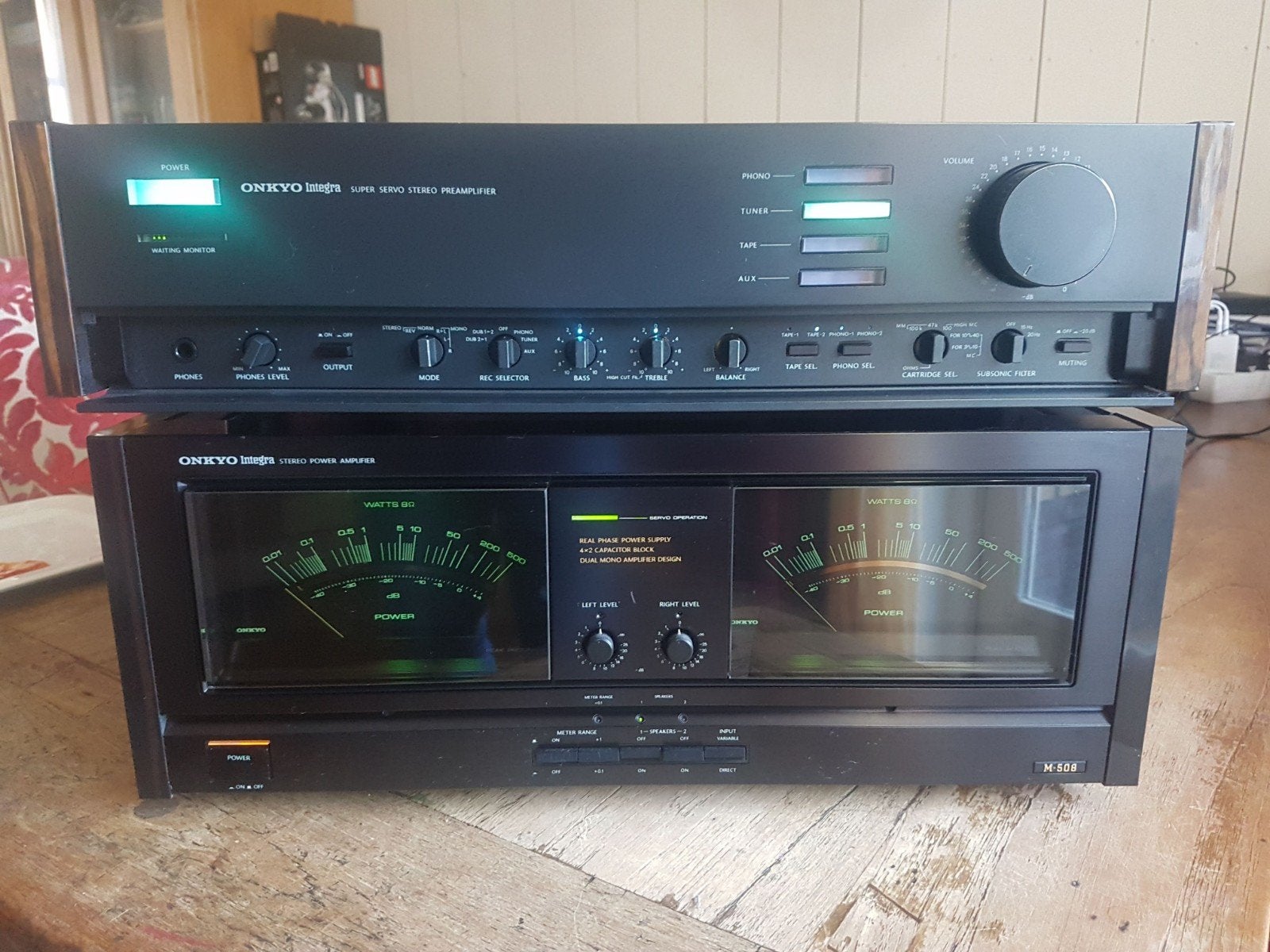 Onkyo M-508 P-3090 C-3070 servokabel boekjes, Ophalen, Gebruikt, 120 watt of meer, Stereo