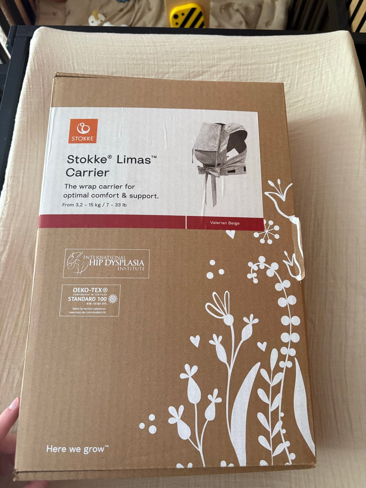 Stokke Limas Draagzak Valerian Beige - Helemaal Nieuw, Overige merken, Nieuw, Ophalen of Verzenden, Buik, Rug of Zij