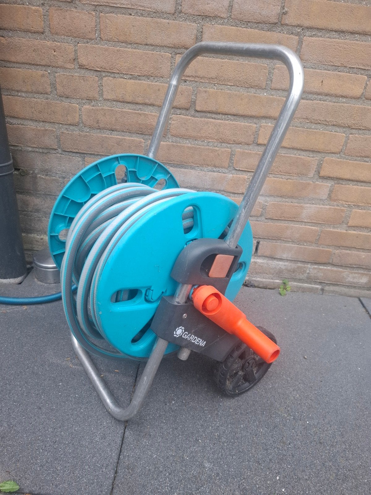 Gardena Tuinslanghaspel met slang, Tuin en Terras, Tuinslangen, Ophalen, Zo goed als nieuw, Tuinslanghaspel