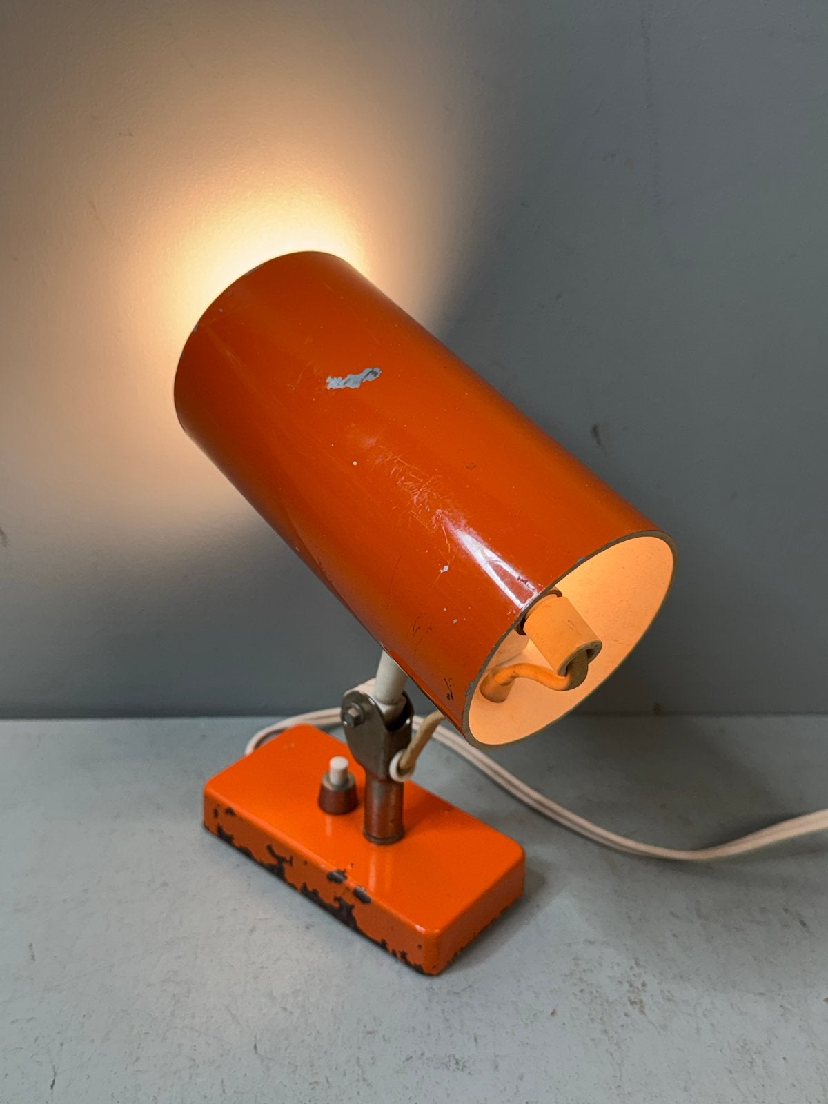 Vintage oranje Deens design spotje lamp, Ophalen of Verzenden