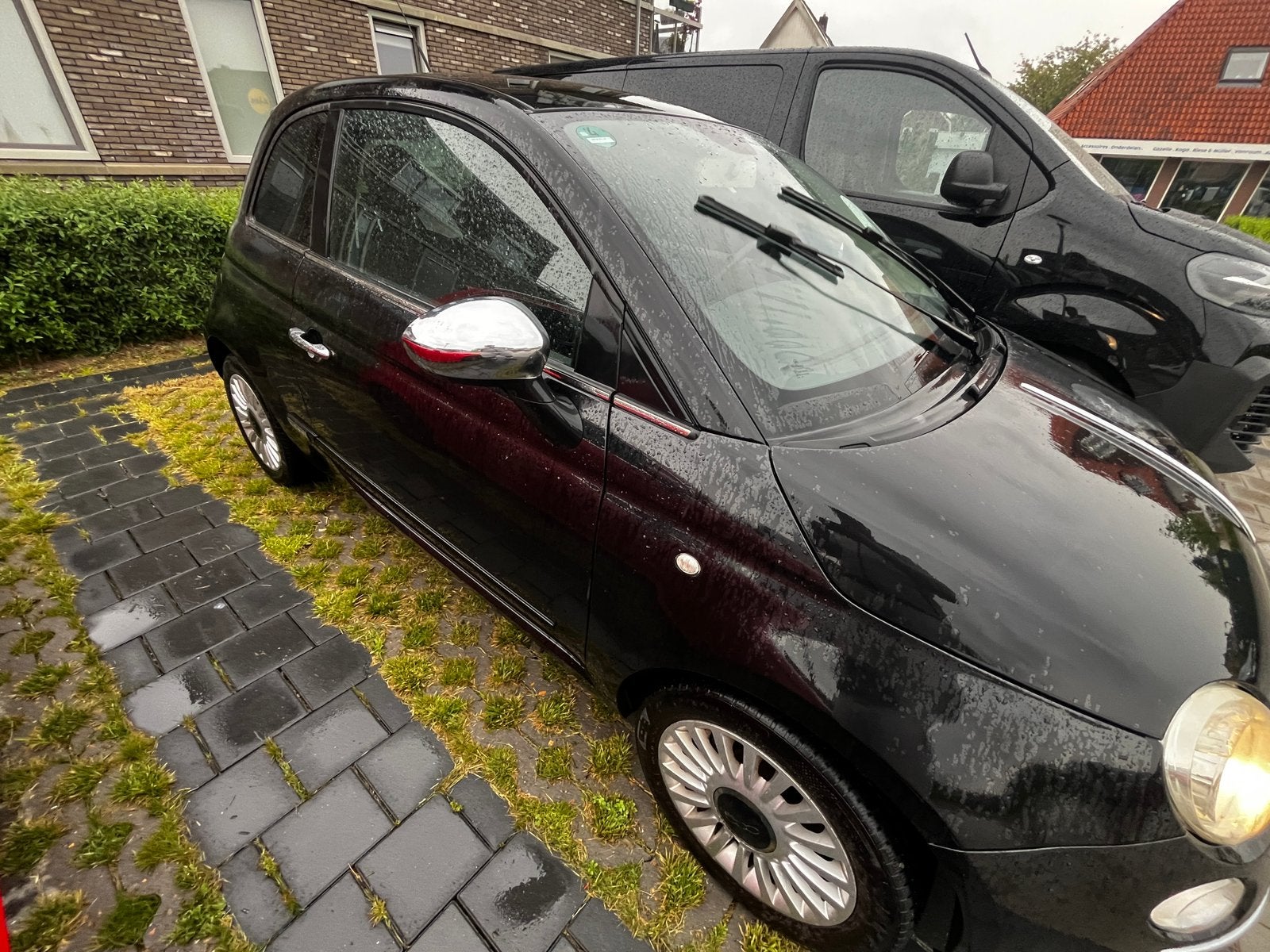 Fiat 500 1.2 AUT 51KW 2010 Zwart, Auto's, 1242 cc, 4 cilinders, Zwart, Origineel Nederlands