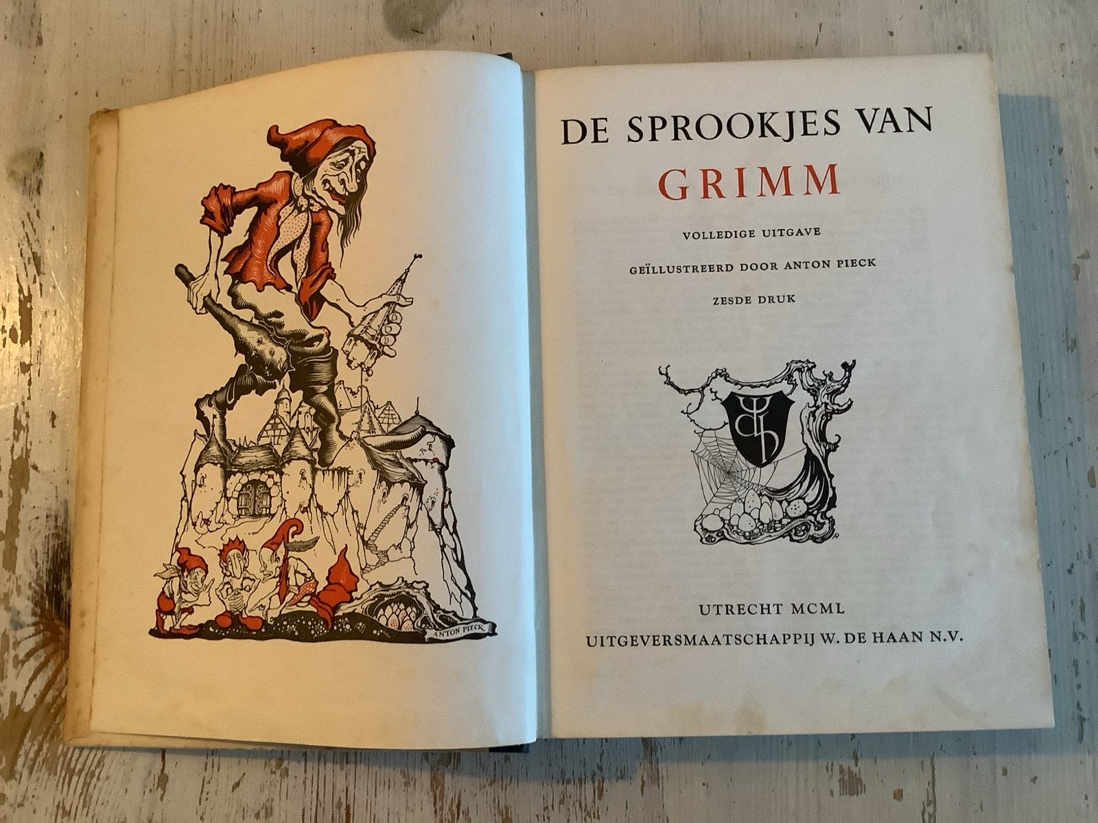 De Sprookjes van Grimm - Geïllustreerd door Anton Pieck, Ophalen of Verzenden, Gelezen
