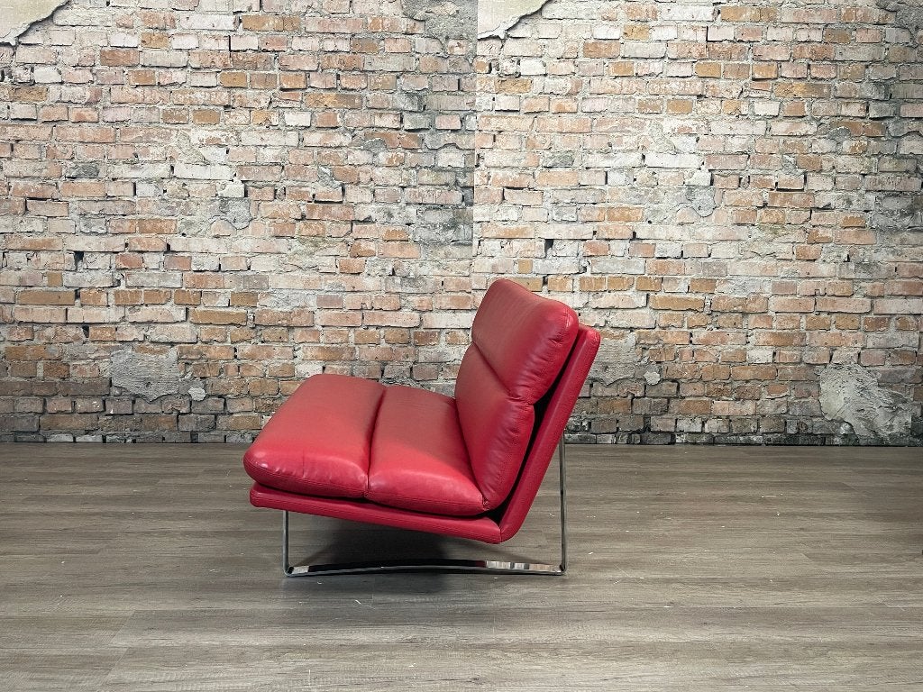 Artifort C683 – Rood skai | Kho Liang Ie, Ophalen, Minder dan 75 cm, Tweepersoons, Zo goed als nieuw