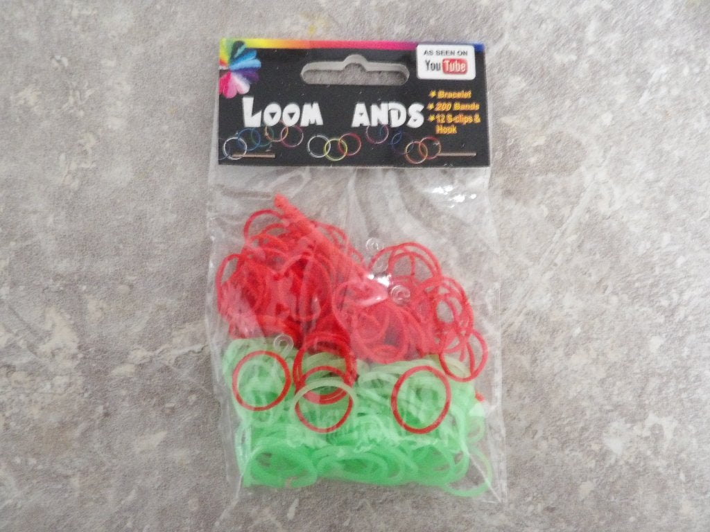NIEUW 200 rood en groene loom bandjes 5 zakjes voor 8,00, Hobby en Vrije tijd, Ophalen of Verzenden, Nieuw