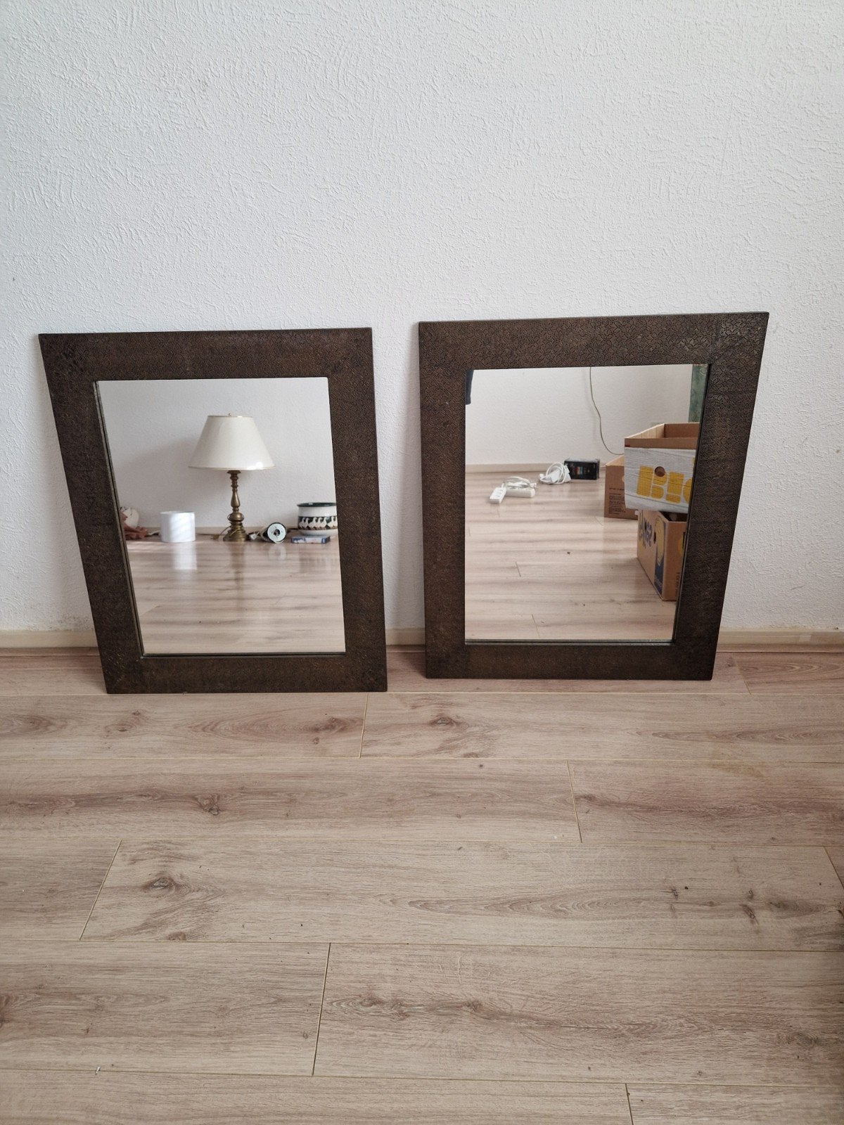 2 spiegels boven dressoir, Huis en Inrichting, Woonaccessoires | Spiegels, Ophalen, Zo goed als nieuw, Minder dan 100 cm, Rechthoekig