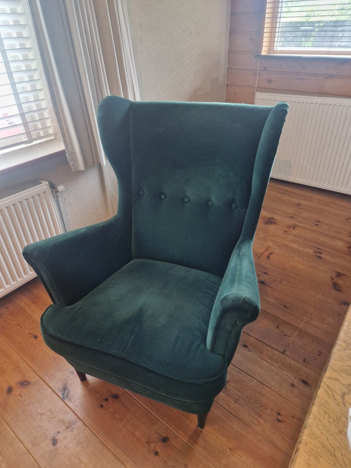Strandmon Fauteuil Groen, Ophalen, 75 tot 100 cm, Zo goed als nieuw, Stof