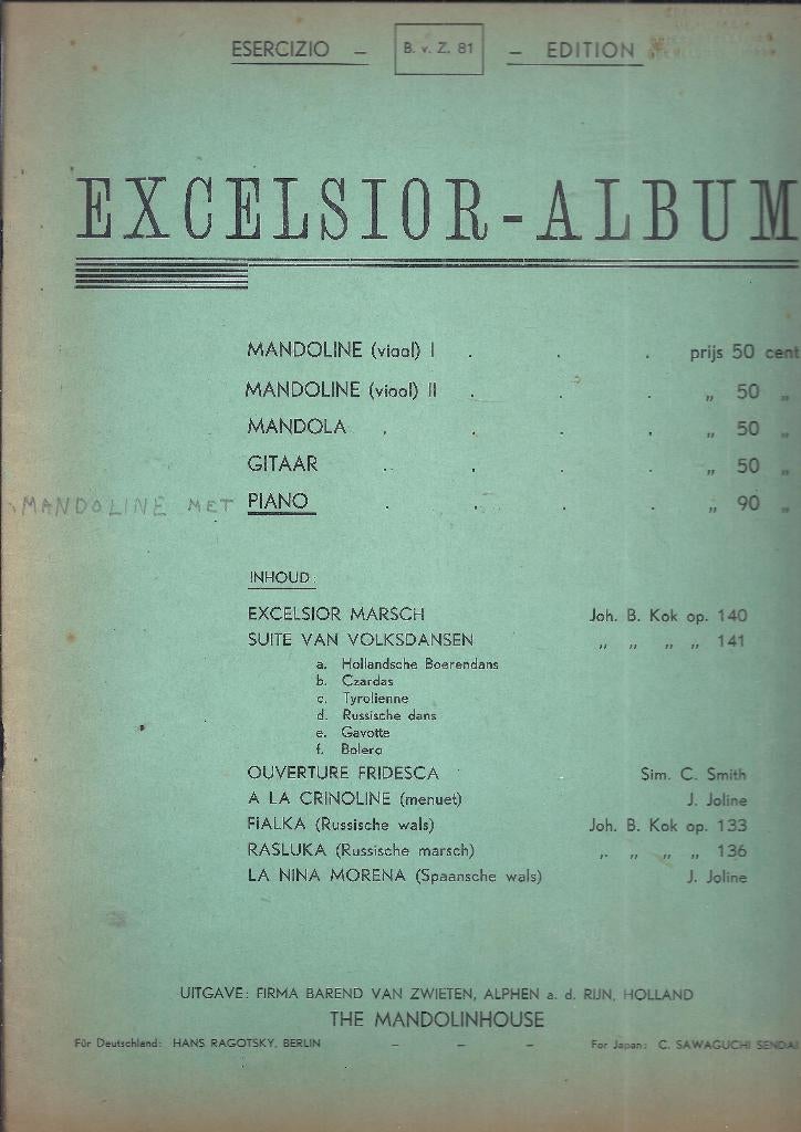 W3 bladmuziek Exelsior Album  -, Ophalen of Verzenden, Gebruikt, Artiest of Componist, Populair