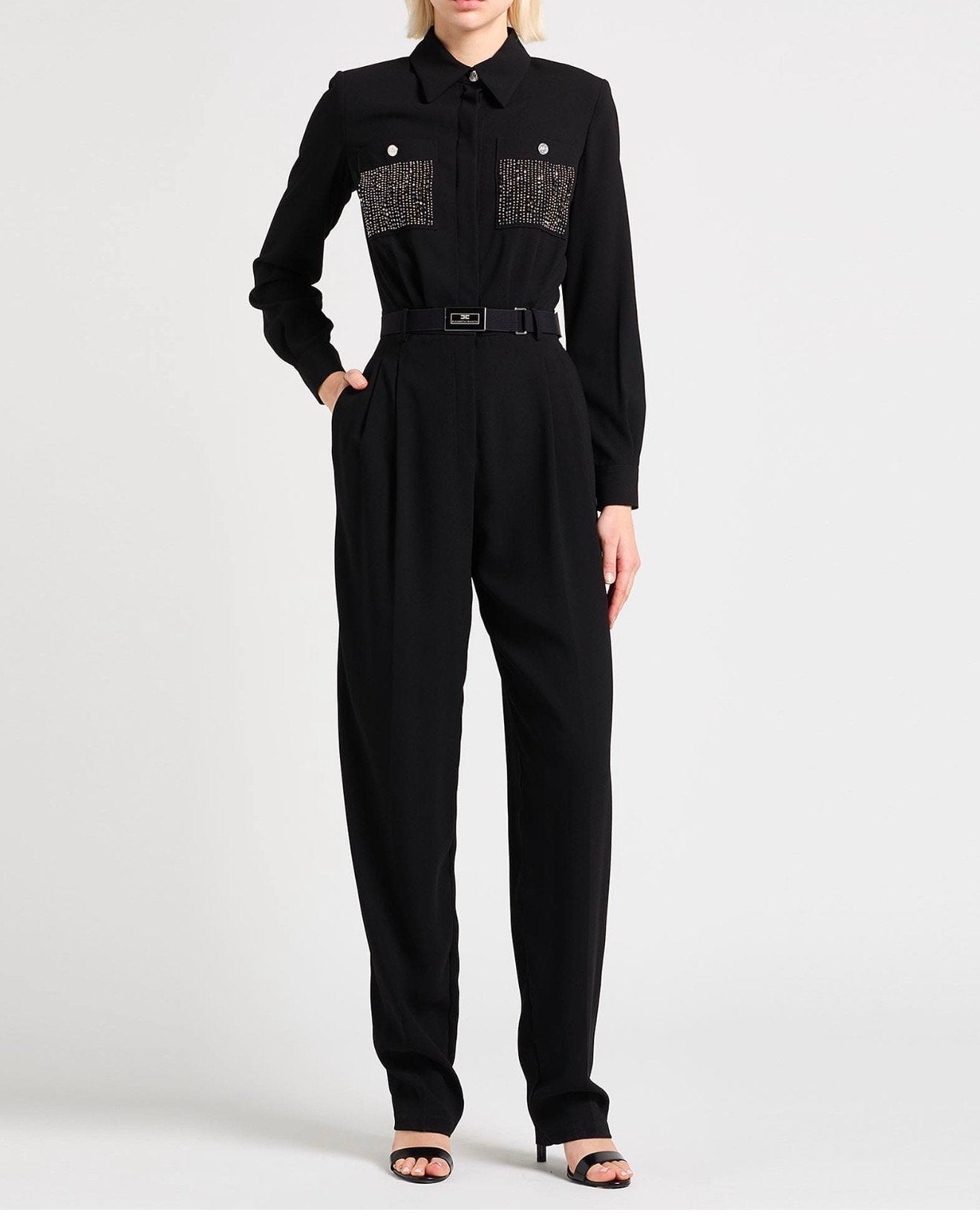 Elisabetta Franchi jumpsuit - IT48, Kleding | Dames, Ophalen of Verzenden, Zo goed als nieuw, Maat 42/44 (L), Zwart