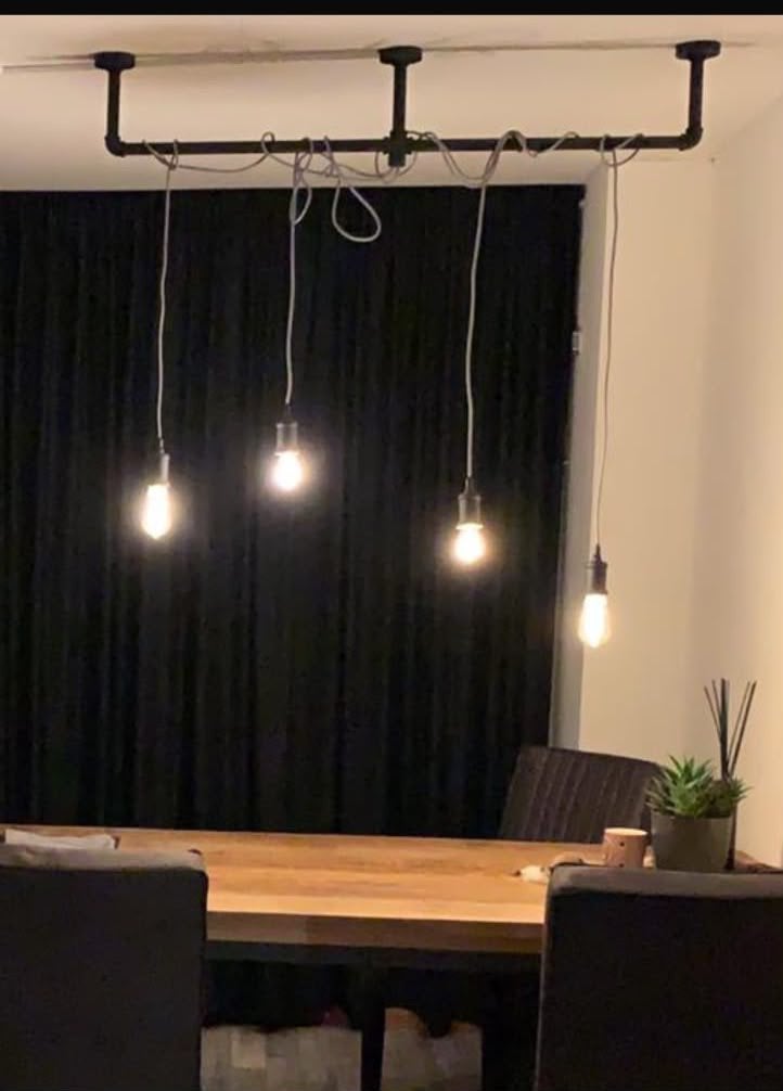 Industriële lamp met armaturen, Ophalen, Zo goed als nieuw, Metaal, E27 (groot)