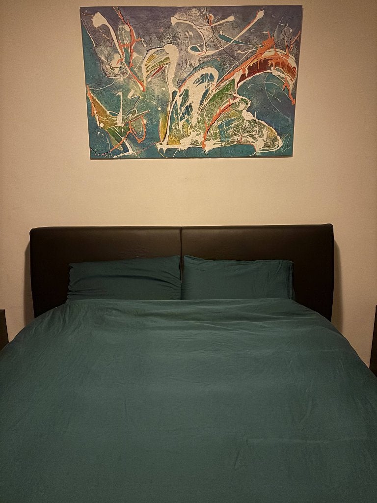 Mio Dormio Boxspring 160x200 met Emma matras, Ophalen, Gebruikt, Bruin, Tweepersoons