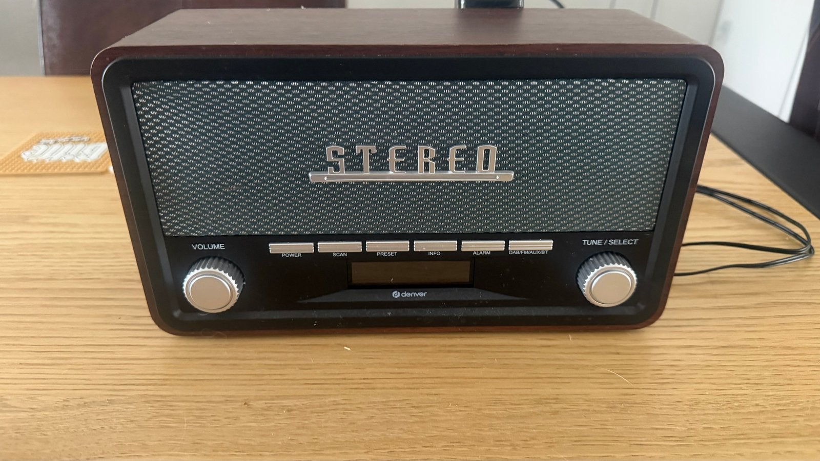 Denver retro houten FM/DAB/DAB+ radio, Ophalen of Verzenden, Zo goed als nieuw, Radio