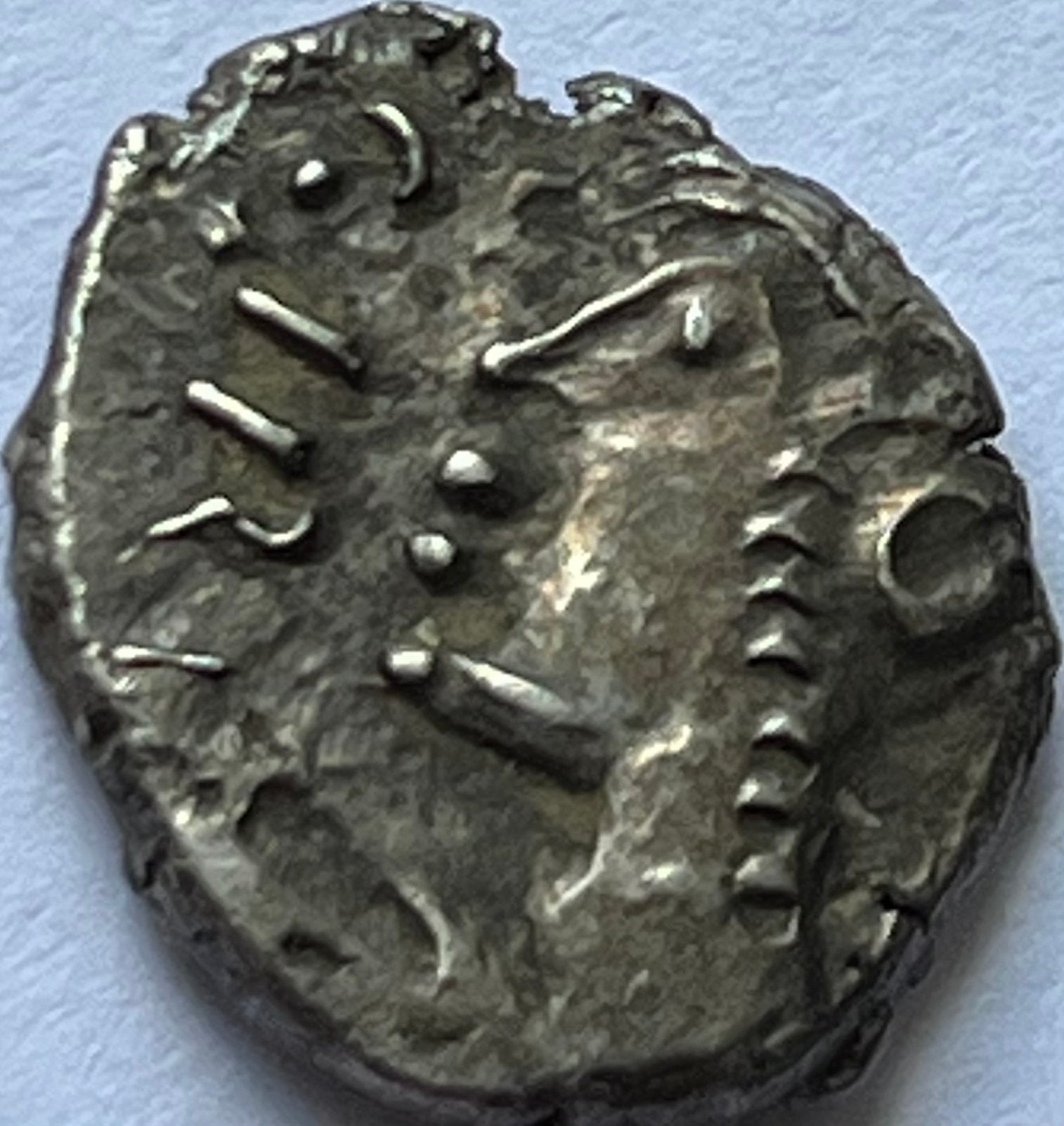 Keltisch Gaul zilveren quinarius zonder jaartal, Postzegels en Munten, Ophalen of Verzenden, Overige landen, Losse munt, Zilver