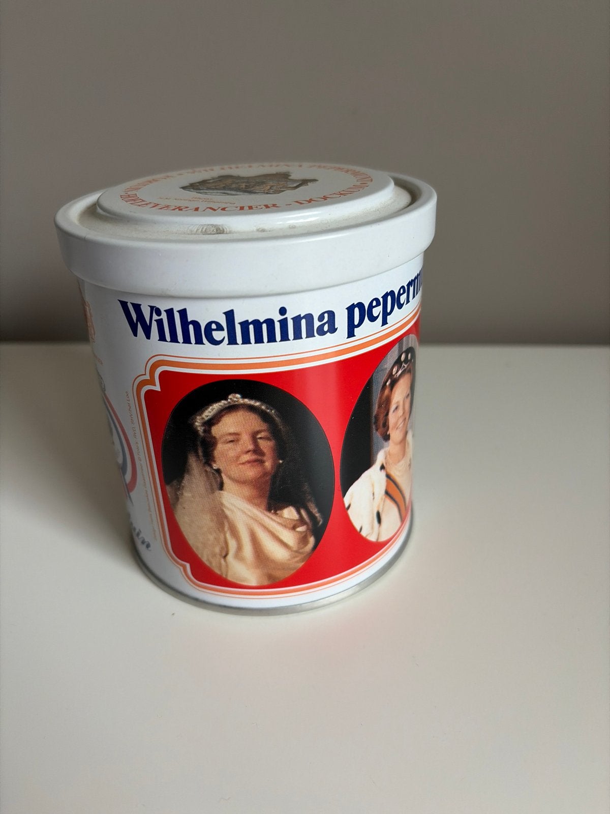 Vintage Wilhelmina Pepermunt Blik - Koninginnen, Ophalen of Verzenden, Gebruikt, Nederland, Overige typen
