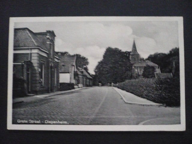 diepenheim huizen aan de grote straat gelopen 1941, Ophalen of Verzenden, Voor 1920, Gelopen, Overijssel