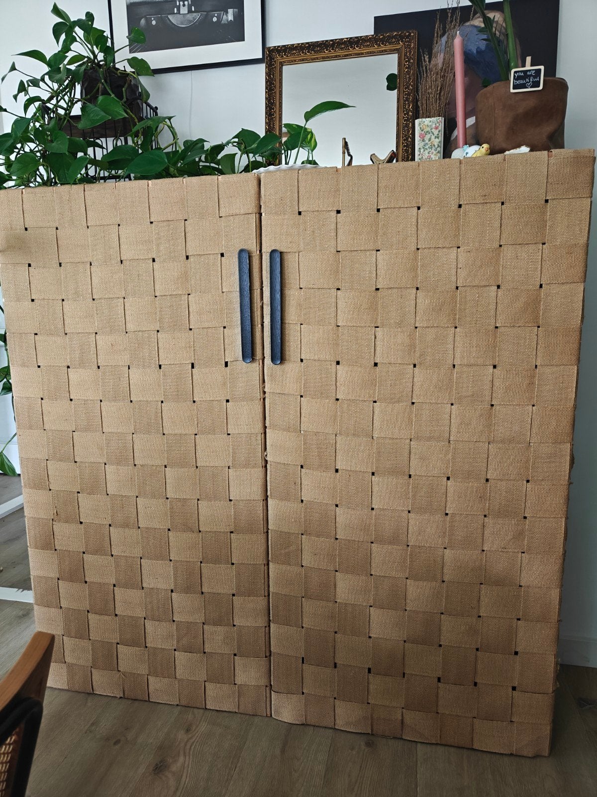 Ikea Kallax 4x4 met DIY Jutte deuren, Huis en Inrichting, Woonaccessoires | Kamerschermen, Ophalen, Gebruikt
