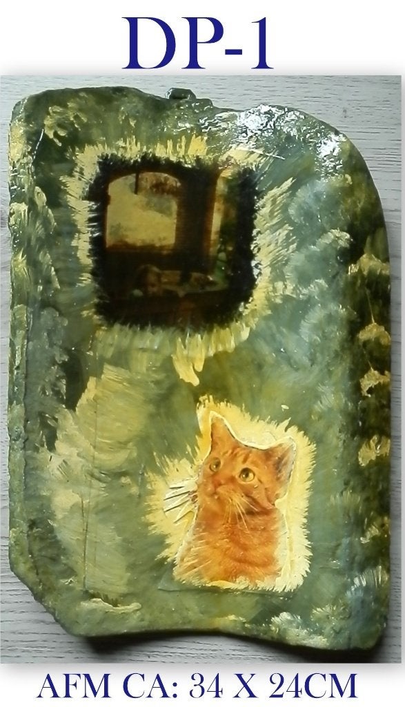 DP1 - Beschilderde Dakpan als decoratie voor binnen / buiten, Ophalen of Verzenden, Nieuw, Hout, Overige typen