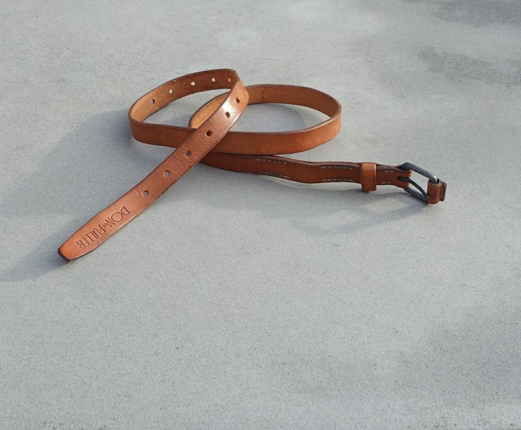Leren unisex riem - 912-6lb / 115 x 2,3 cm - Don The Fuller, Bruin, Echt leder, Nieuw, Ophalen of Verzenden