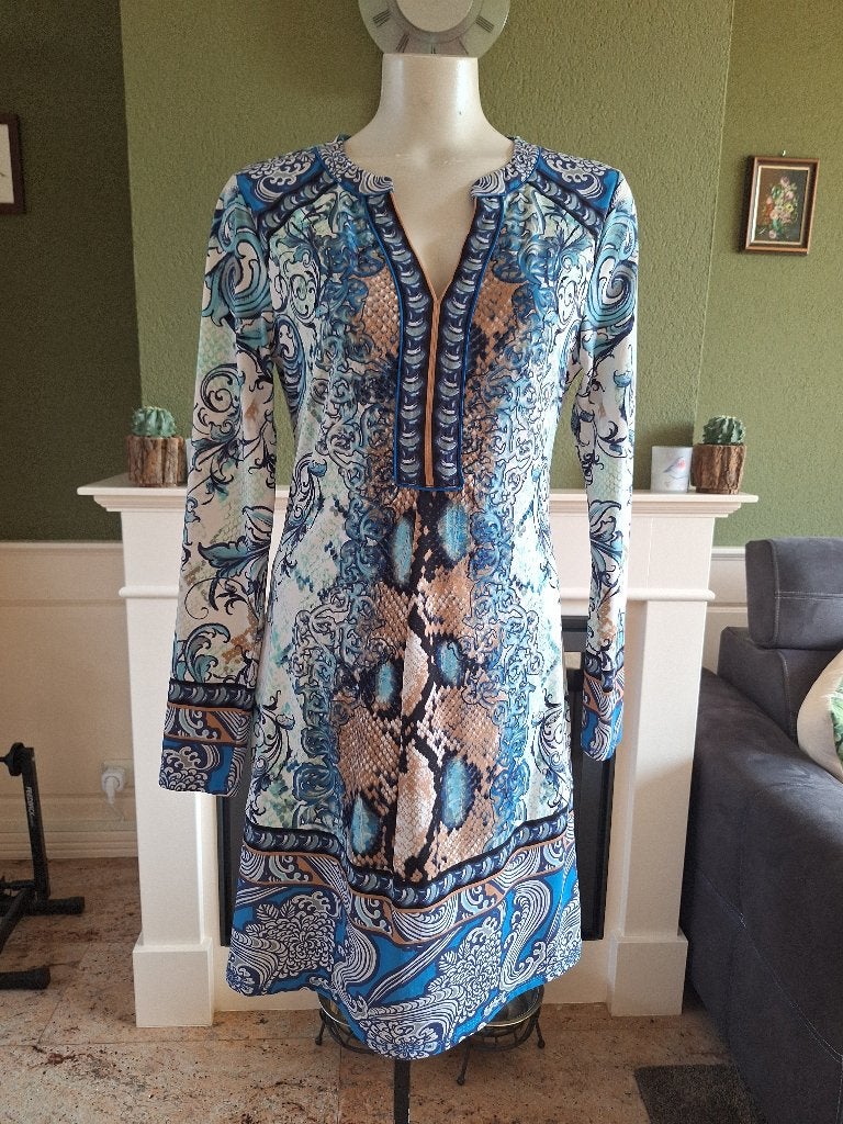 Hale Bob blauw aqua kleur jurk mt M 38, Maat 38/40 (M), Zo goed als nieuw, Knielengte, Hale Bob