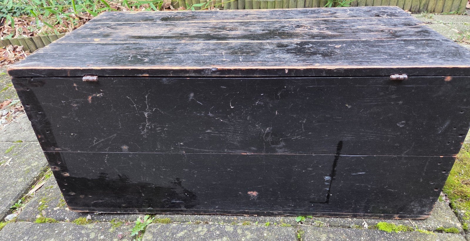 Vintage houten kist - Zwart geverfd, Ophalen, Gebruikt