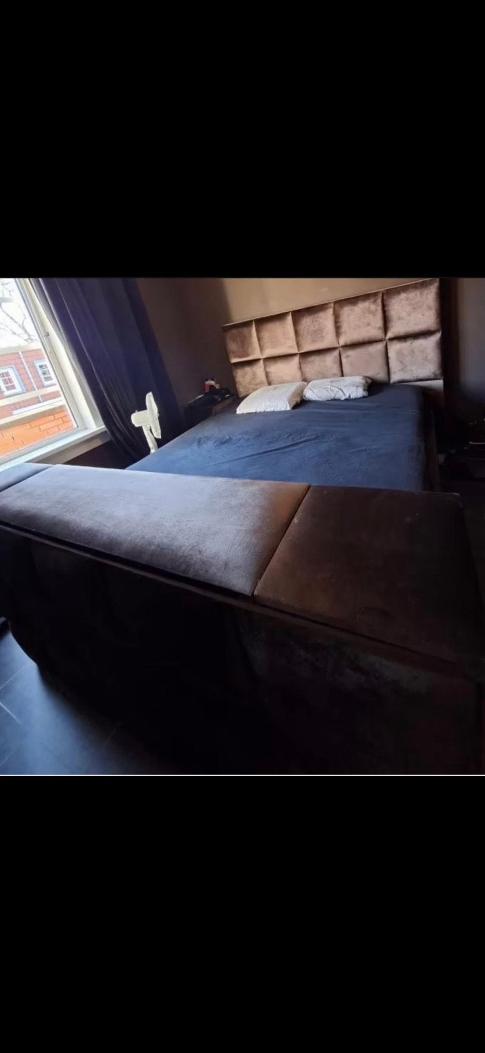 Luxe Tweepersoonsbed met TV-lift en Hoofdbord, Huis en Inrichting, Slaapkamer | Bedden, Ophalen, Verstelbaar, Bruin, Tweepersoons