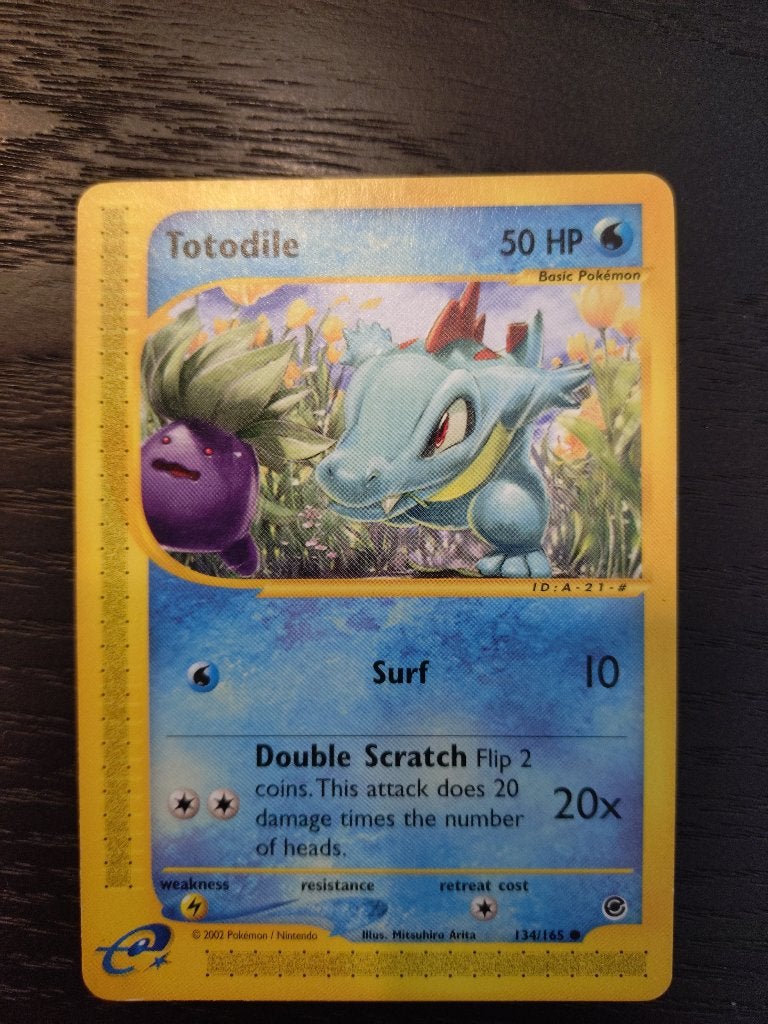 Pokémon Totodile 134/165 Expedition – Vintage WOTC, Verzenden, Gebruikt, Losse kaart