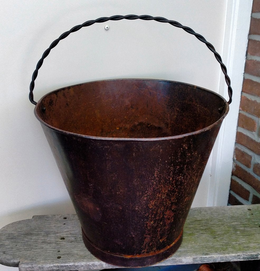 Antieke Hand Gesmeed Metalen XXL Emmer - 1870/80, Ophalen of Verzenden