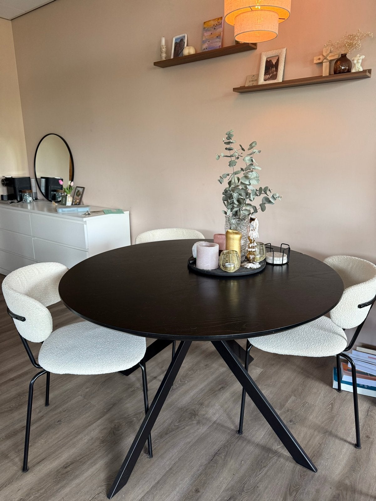 Ronde eettafel WOOOD, Huis en Inrichting, Tafels | Eettafels, Ophalen, Gebruikt, 100 tot 150 cm, Rond