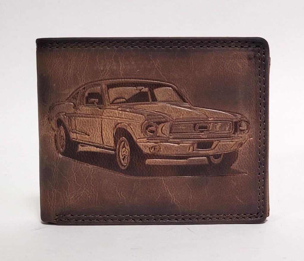Ford Mustang auto portemonnee van echt leer bruin wallet, Sieraden, Tassen en Uiterlijk, Info@deconoord.nl, Bruin, Deco Noord