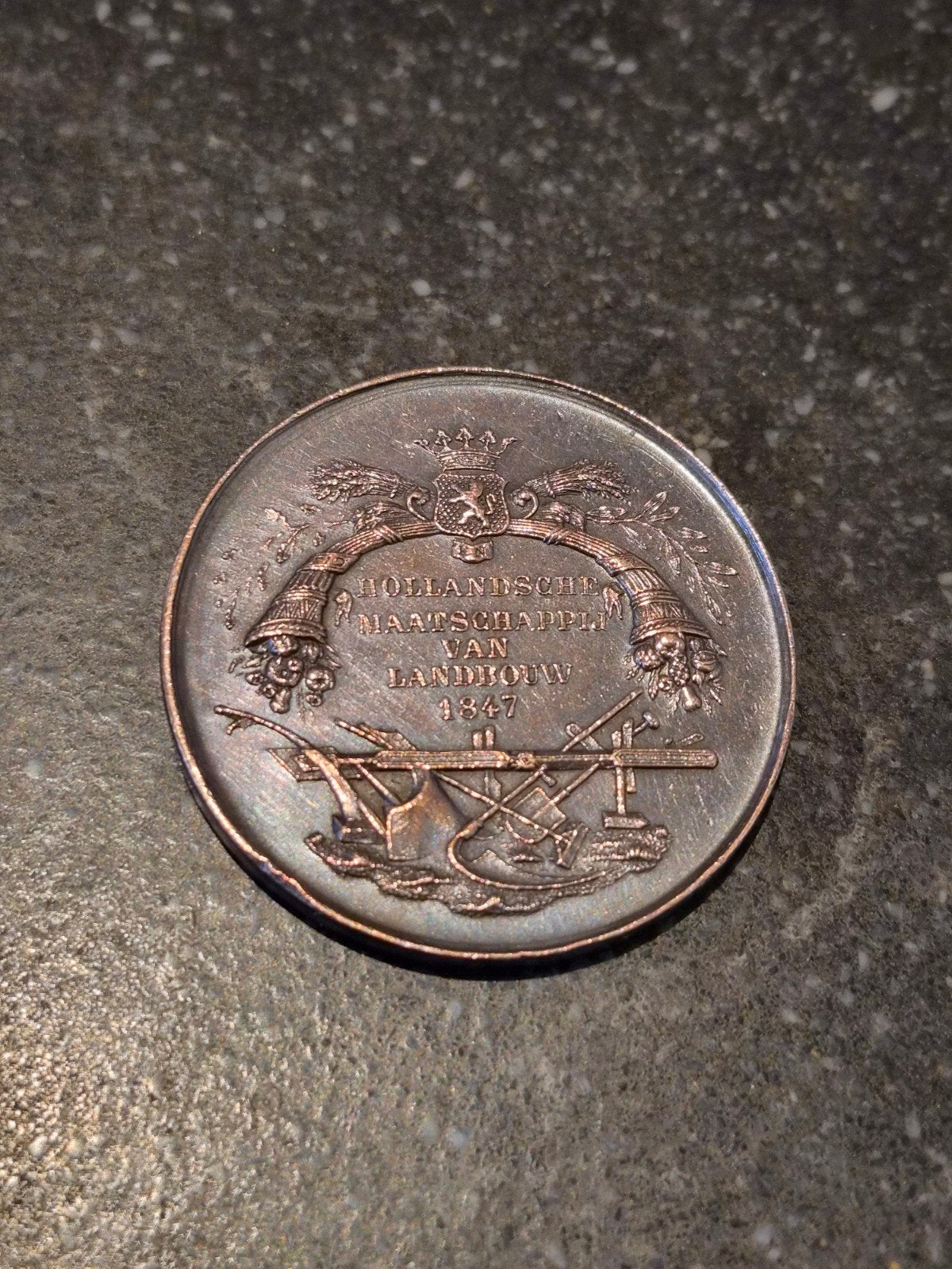 Zeldzame Hollandse Maatschappij Landbouw medaille 1847, Ophalen of Verzenden, Vóór koninkrijk, Overige waardes, Losse munt