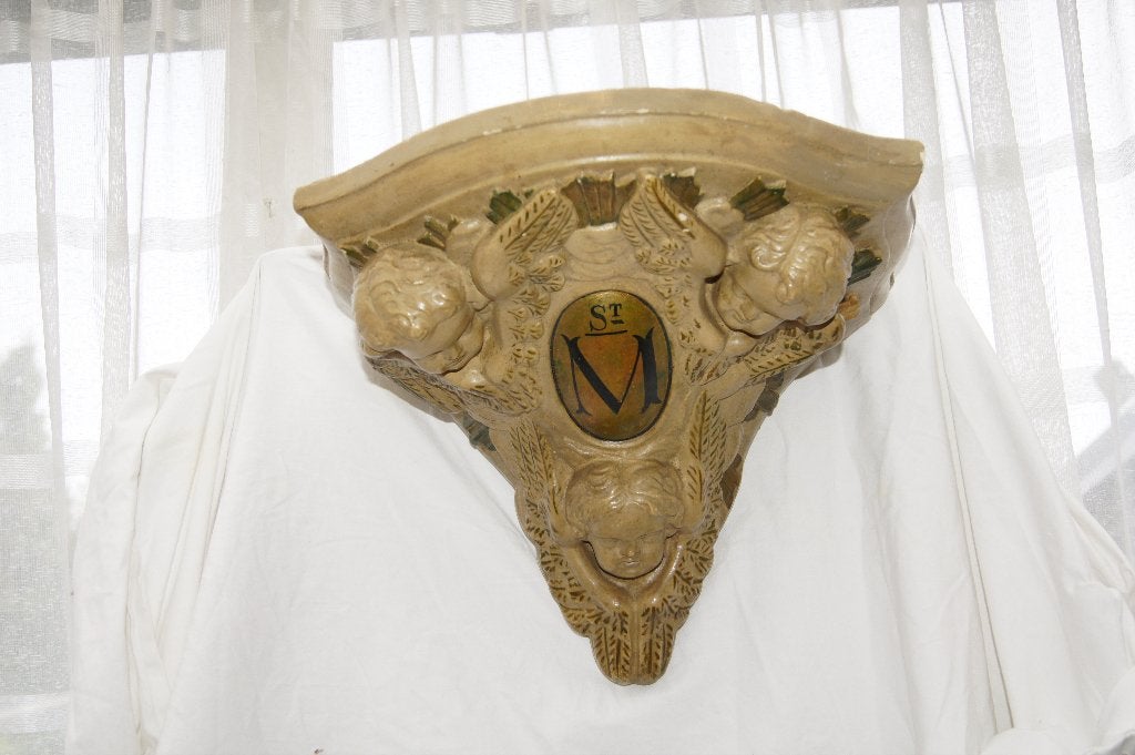 Antieke Engelen Console Plank - Religieuze Muurdecoratie, Ophalen of Verzenden