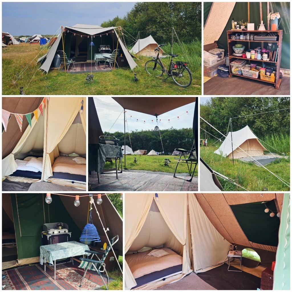 Vlieland Stortemelk tent te huur eerste weken September!, Caravans en Kamperen, Ophalen, Zo goed als nieuw, Tot en met 4