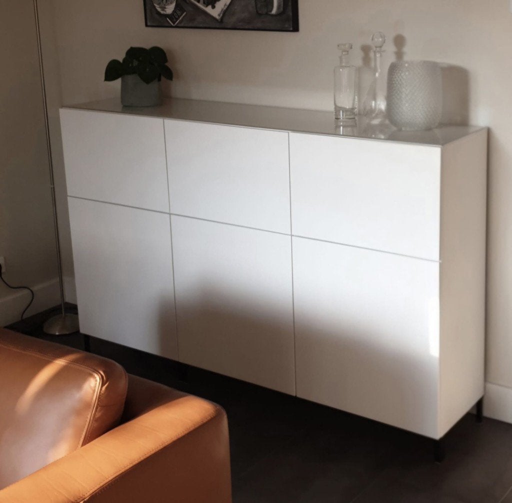 Wit IKEA Besta dressoir / opbergkast, Ophalen, Met plank(en), Gebruikt, 150 tot 200 cm