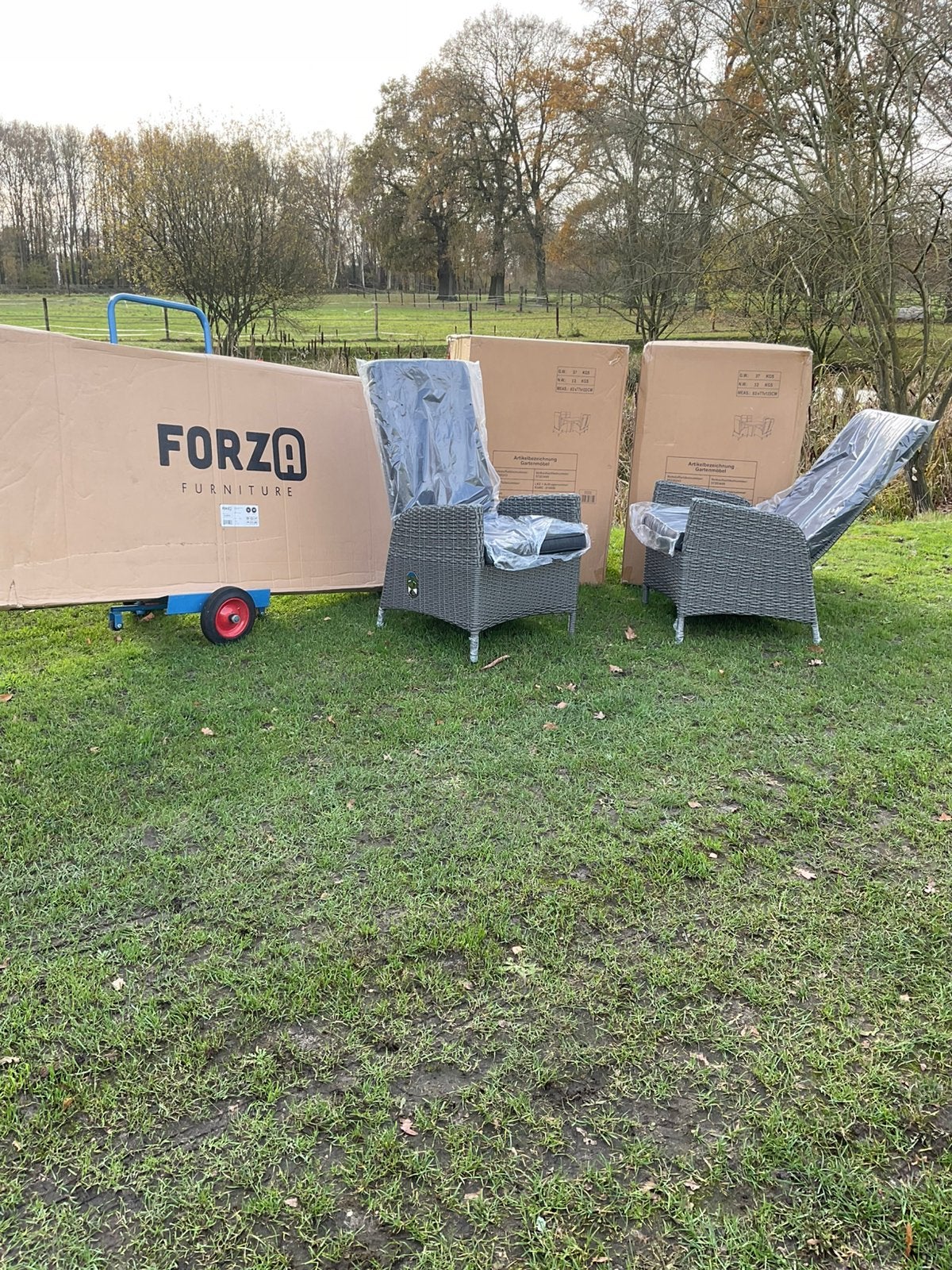 6 nieuwe traploos verstelbare wicker stoelen met stevige kus, Ophalen, Zo goed als nieuw, Wicker