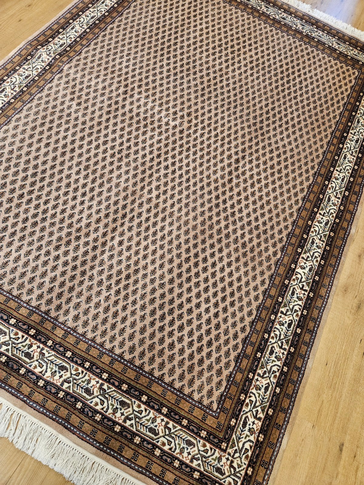 Handgeknoopt oosters tapijt mir 240x169, Info@SlatsAntiek.nl, Bruin, Perzisch, 150 tot 200 cm