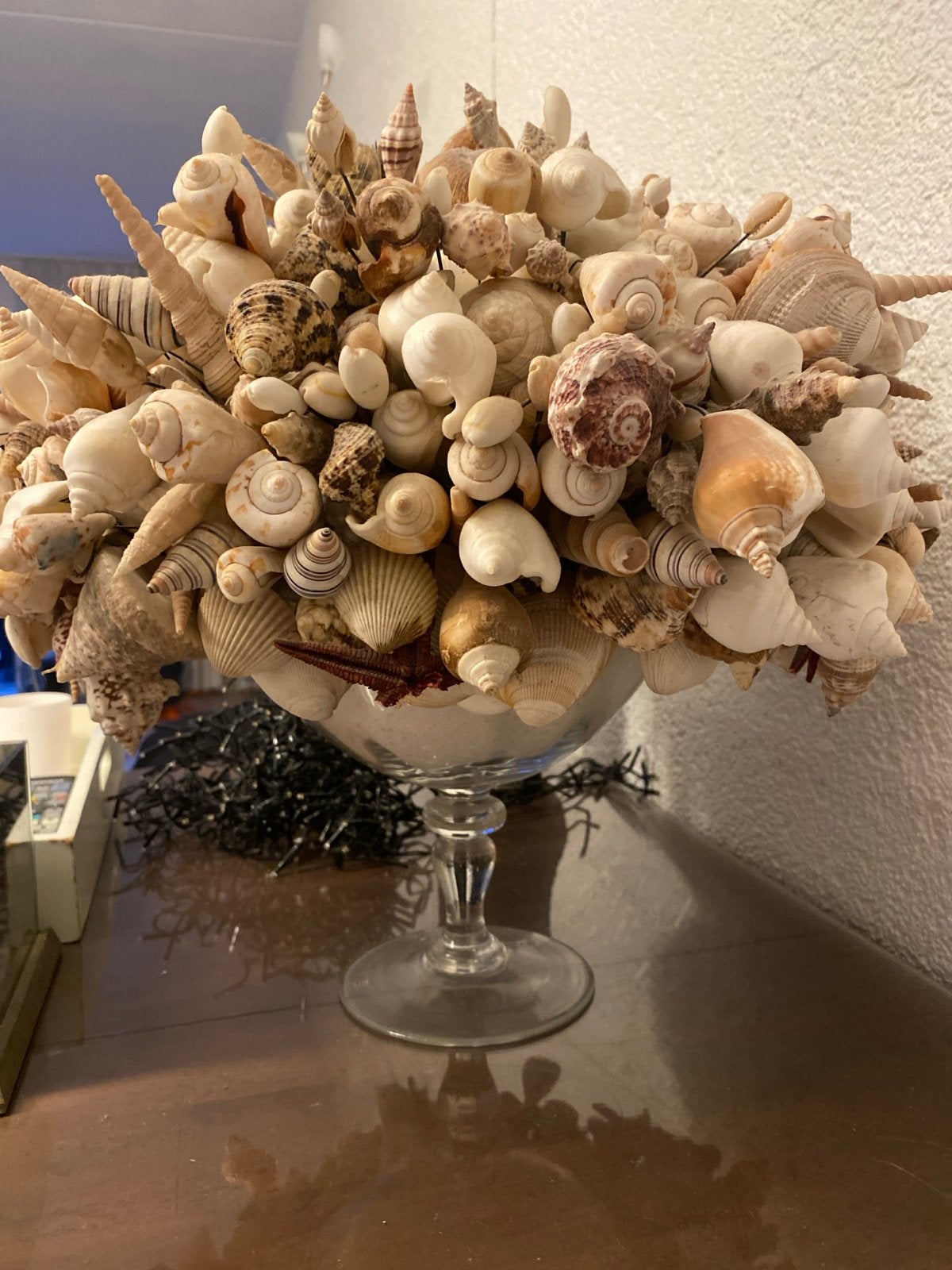 Unieke schelpenvaas - Handgemaakt decoratiestuk, Antiek en Kunst, Ophalen of Verzenden