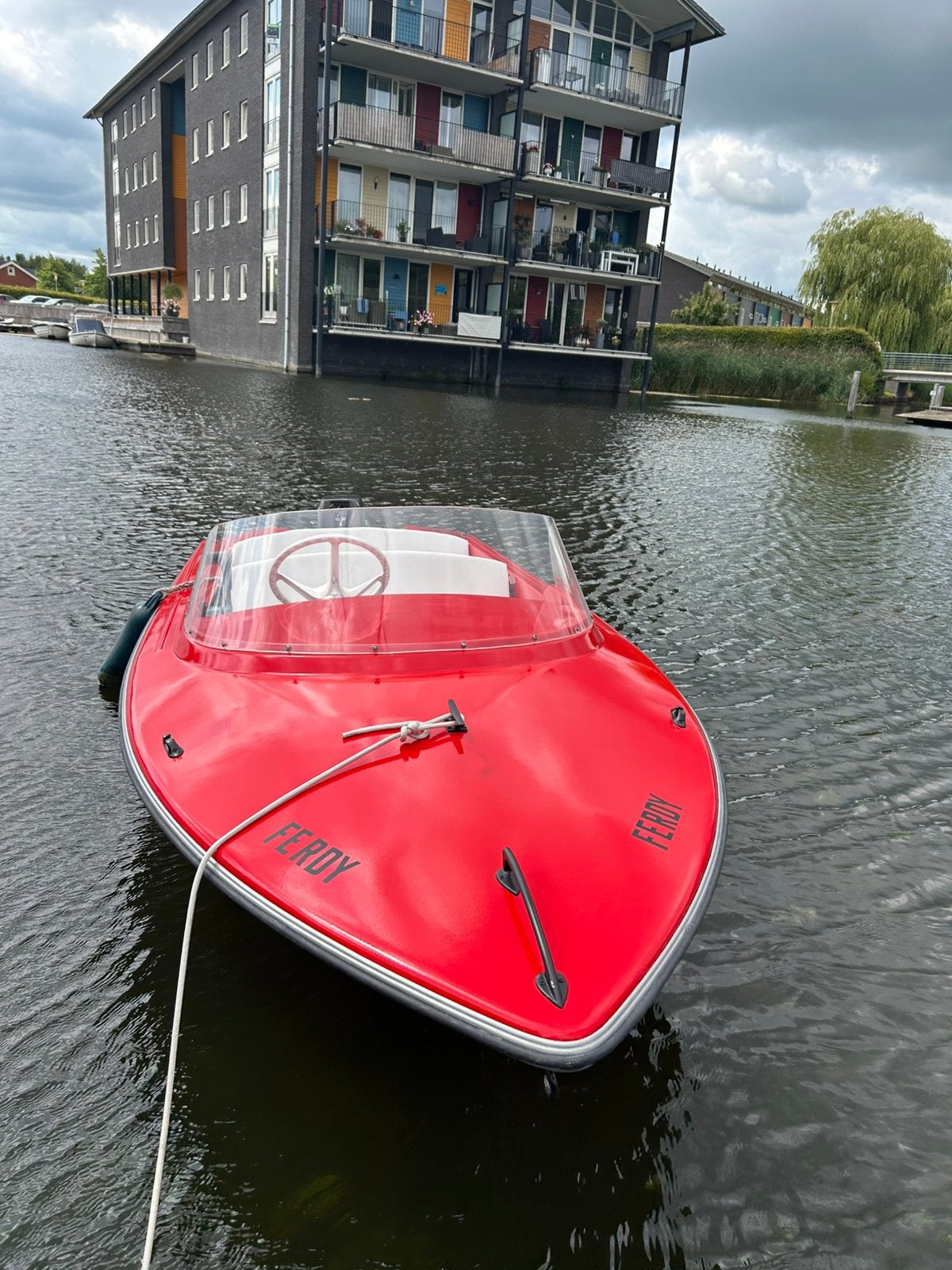 Retro speedboot met 8 pk Tohatsu - compleet met trailer, Watersport en Boten, Speedboten, Ophalen, 8 pk, Zo goed als nieuw, Minder dan 70 pk