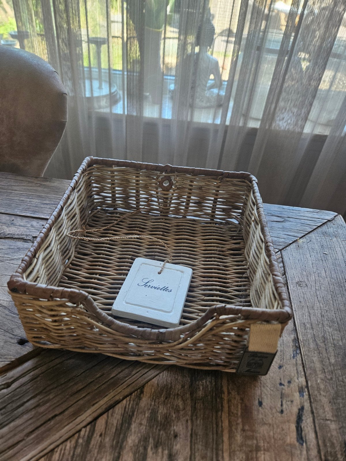 Riviera Maison rotan servettenmandje, Gebruikt, Gevlochten, Mand, Ophalen of Verzenden